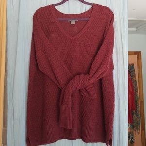 Red V-neck Sweater